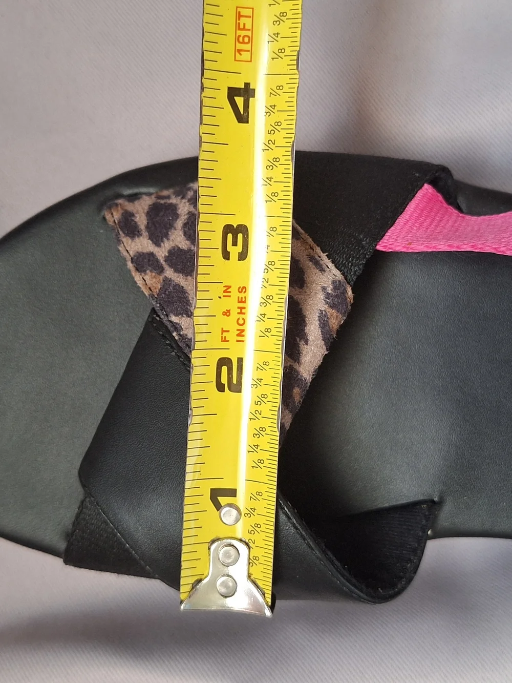 kate spade Black Leopard Print Sandals with Pink Accent